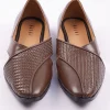 Dark Brown Woven Juttis For Men
