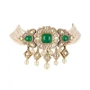 1147-green-and-white-traditional-necklace-set-in-kundan-with-faux-pearls-2.webp Green and White Traditional Necklace Set in Kundan with Faux Pearls