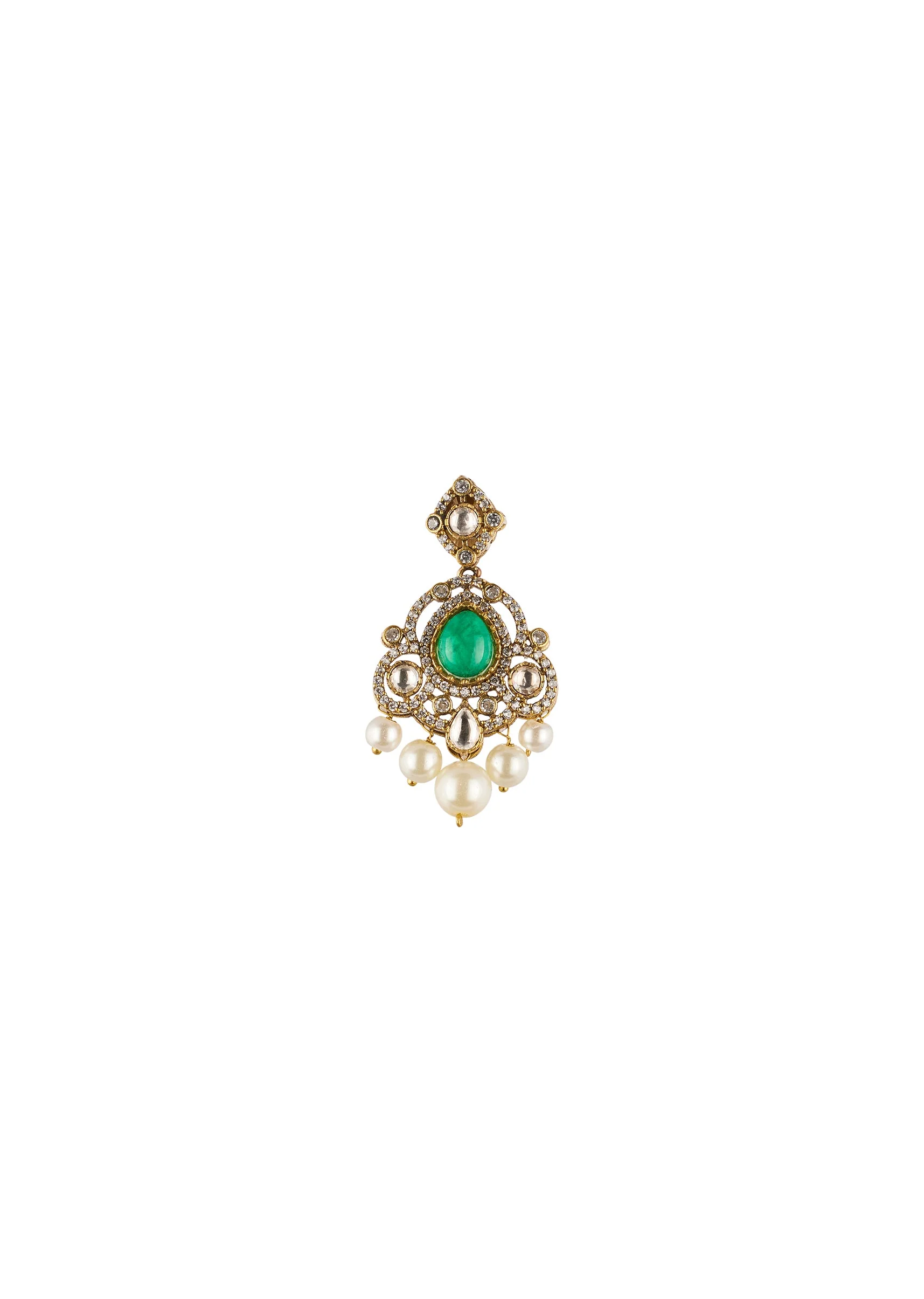 1147-green-and-white-traditional-necklace-set-in-kundan-with-faux-pearls-4.webp Green and White Traditional Necklace Set in Kundan with Faux Pearls