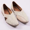 Peach Raw Silk Mirror Work Juttis