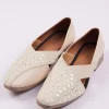 Peach Raw Silk Mirror Work Juttis