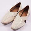 Peach Raw Silk Mirror Work Juttis