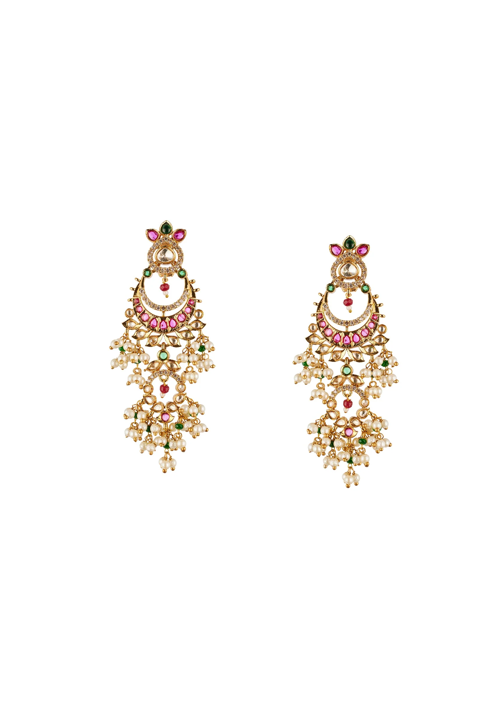 1148-red-and-gold-raditional-kundan-polki-chandbali-earrings-with-faux-pearls-2.webp Red and Gold raditional Kundan Polki Chandbali Earrings with Faux Pearls
