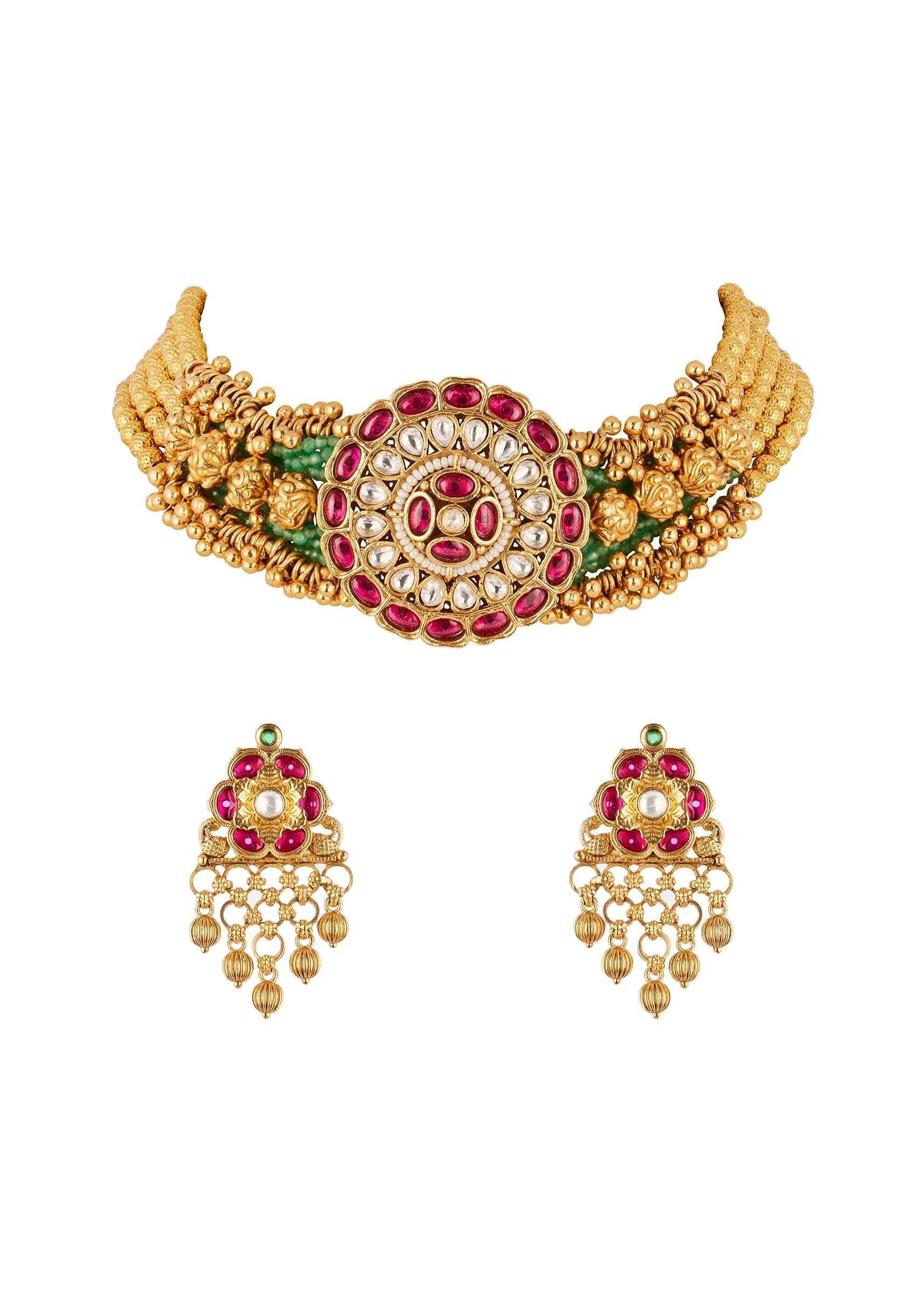 1149-red-and-gold-traditional-kundan-polki-rajwadi-necklace-set-1.webp Red and Gold Traditional Kundan Polki Rajwadi Necklace Set