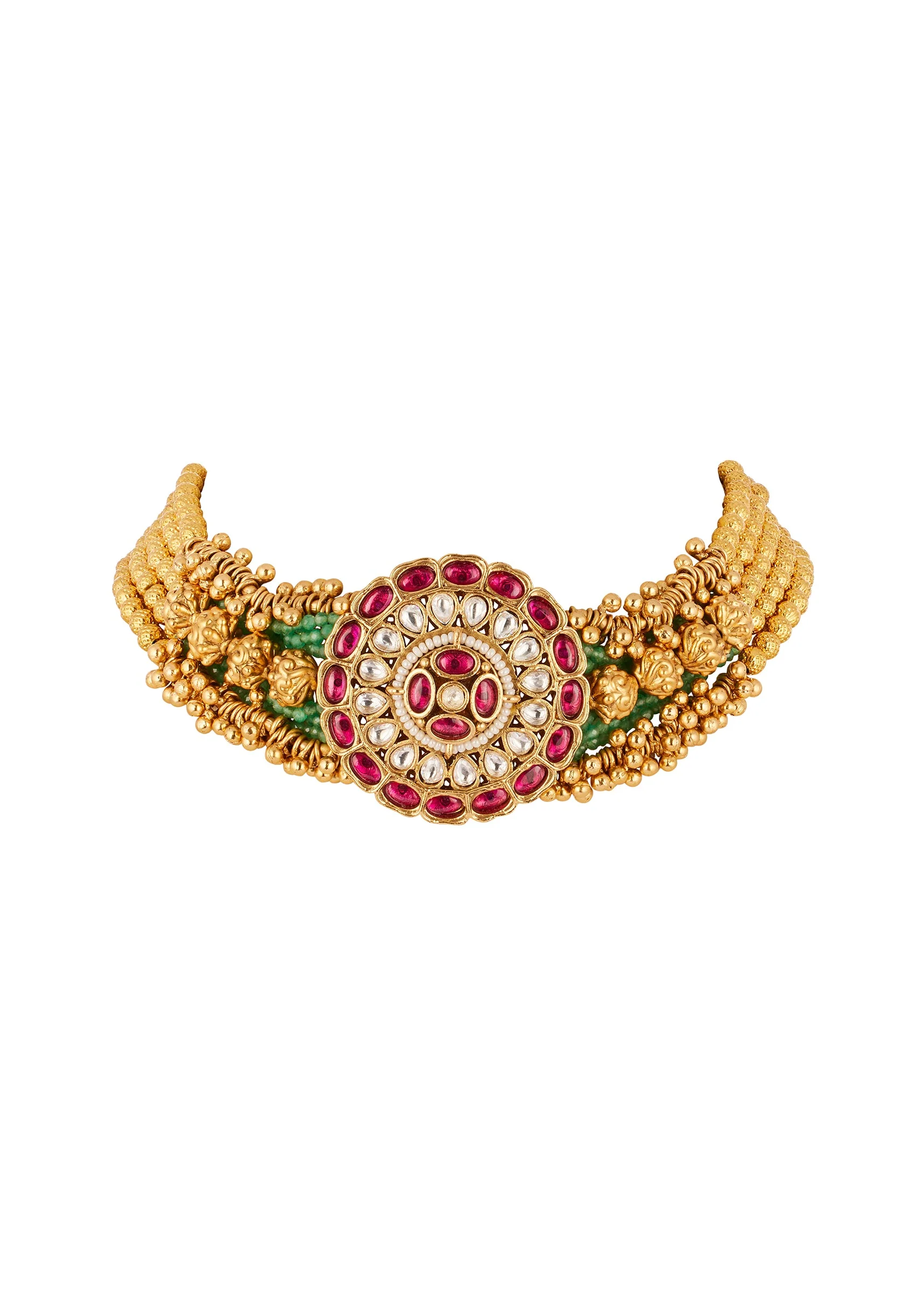 1149-red-and-gold-traditional-kundan-polki-rajwadi-necklace-set-2.webp Red and Gold Traditional Kundan Polki Rajwadi Necklace Set