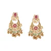 1152-gold-toned-chandbali-earrings-with-kundan-and-stone-and-pearl-detailing-2.webp Gold Toned Chandbali Earrings With Kundan And Stone And Pearl Detailing