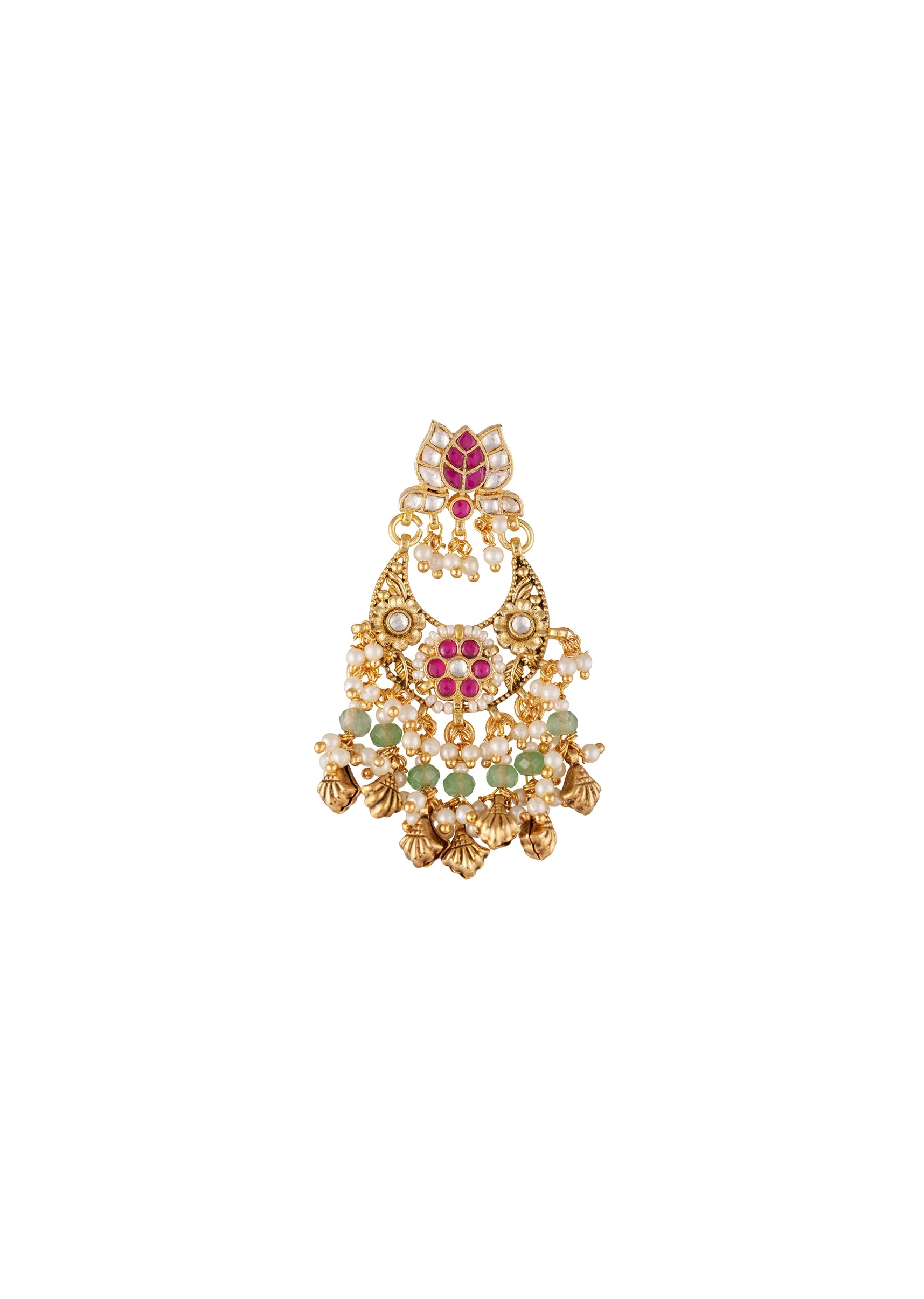 1152-gold-toned-chandbali-earrings-with-kundan-and-stone-and-pearl-detailing-3.webp Gold Toned Chandbali Earrings With Kundan And Stone And Pearl Detailing