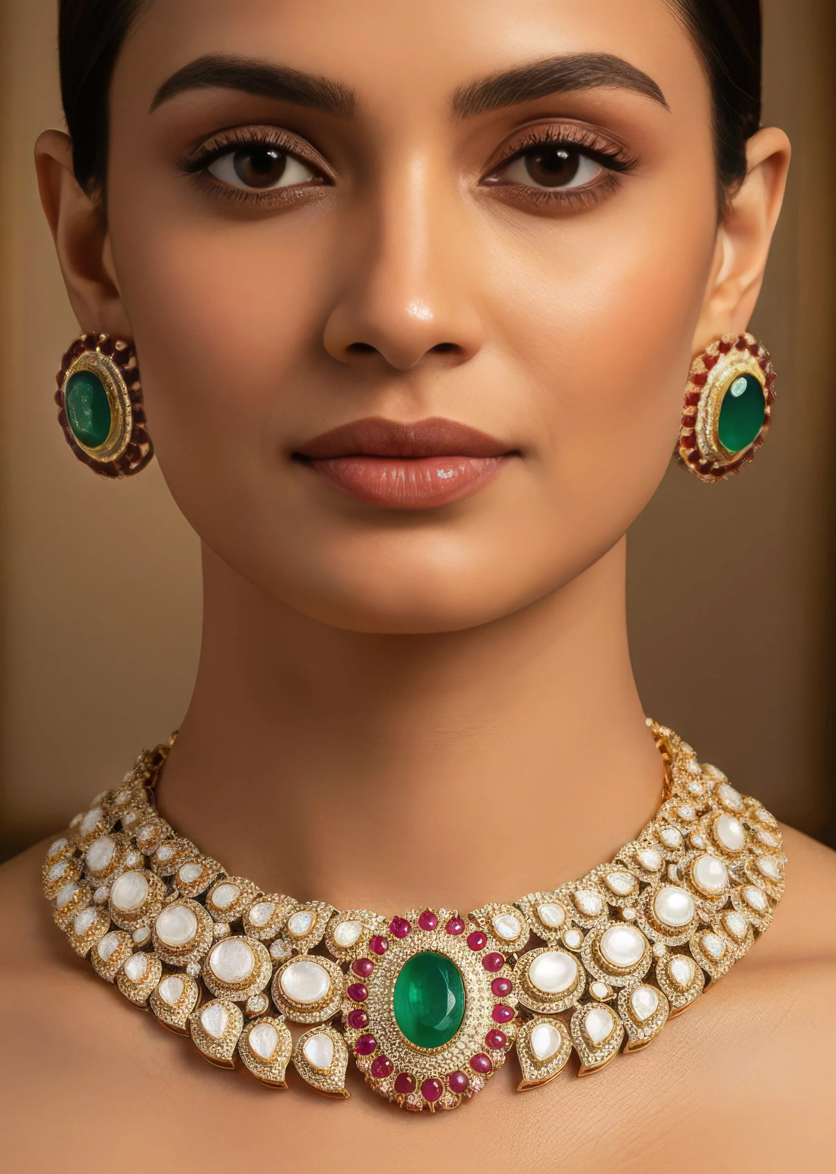 1153-red-and-green-anti-tarnish-rhodium-plated-cz-diamond-necklace-set-1.webp Red and Green Anti Tarnish Rhodium Plated Cz Diamond Necklace Set