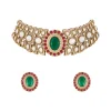 1153-red-and-green-anti-tarnish-rhodium-plated-cz-diamond-necklace-set-2.webp Red and Green Anti Tarnish Rhodium Plated Cz Diamond Necklace Set