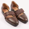 Brown Suede Juttis With Mirror Work