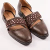 Brown Suede Juttis With Mirror Work
