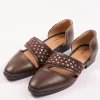 Brown Suede Juttis With Mirror Work
