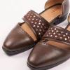 Brown Suede Juttis With Mirror Work