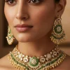 1154-gold-finish-necklace-set-with-kundan-jadau-stones-enamel-and-moti-beads-1.webp Gold Finish Necklace Set With Kundan Jadau Stones Enamel And Moti Beads