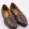 Dark Brown Zardosi Work Juttis For Men
