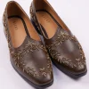 Dark Brown Zardosi Work Juttis For Men