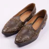 Dark Brown Zardosi Work Juttis For Men