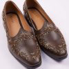 Dark Brown Zardosi Work Juttis For Men