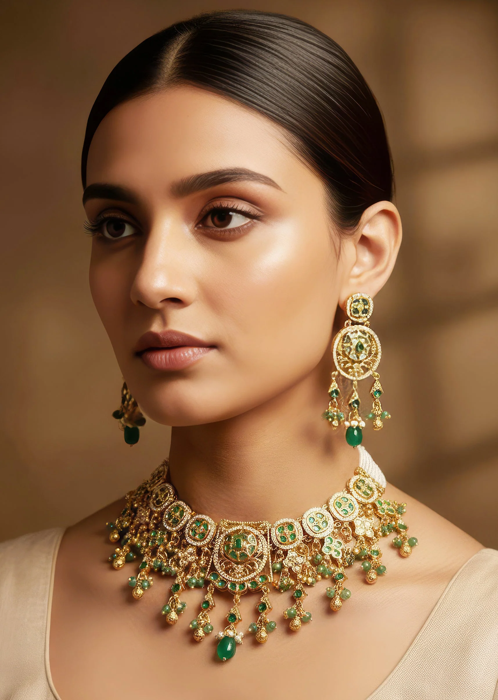 1156-green-gold-necklace-set-with-elegant-kundan-detail-1.webp Green Gold Necklace Set With Elegant Kundan Detail