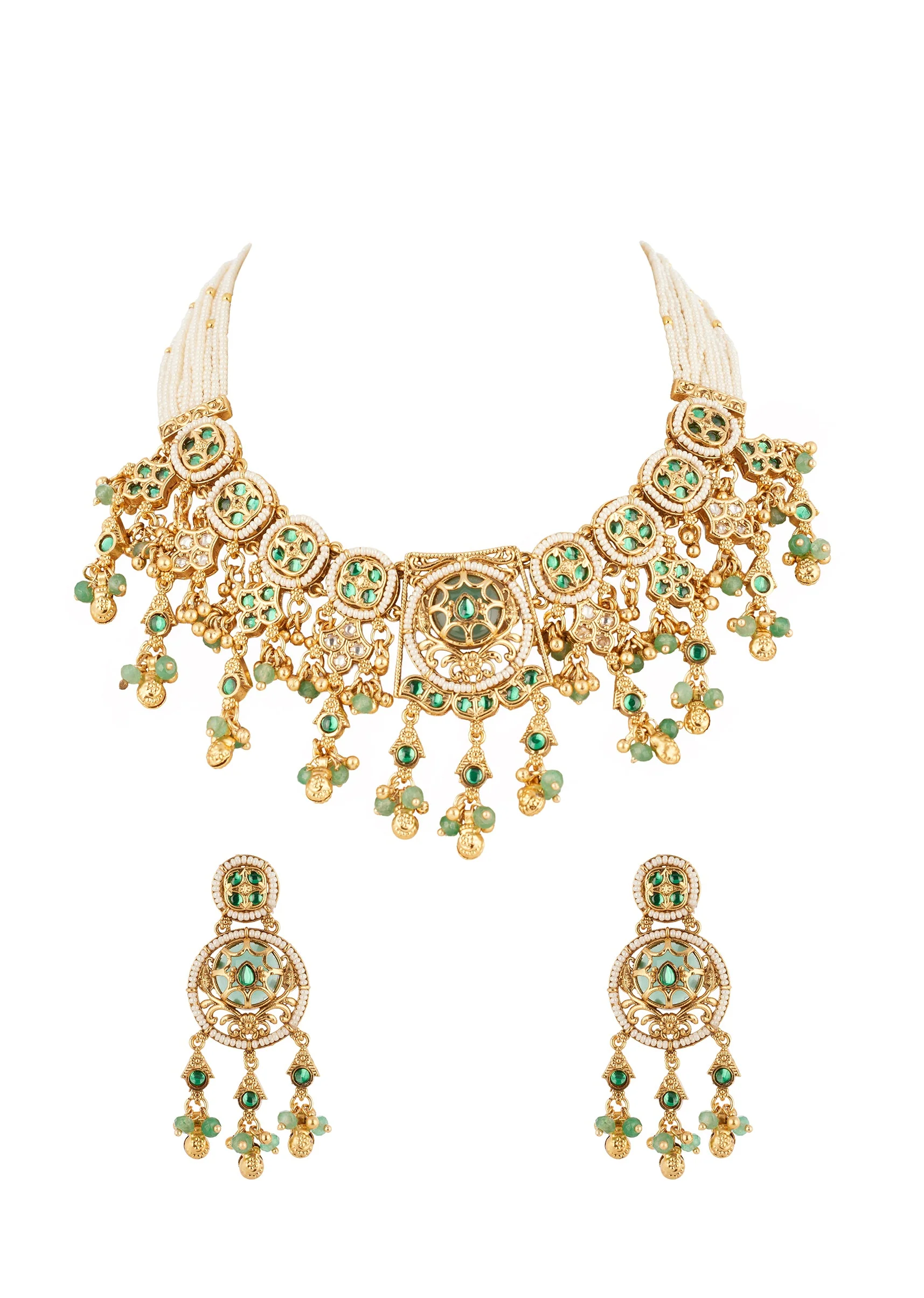 1156-green-gold-necklace-set-with-elegant-kundan-detail-2.webp Green Gold Necklace Set With Elegant Kundan Detail