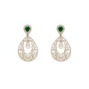 Green Kundan Zirconia Earrings