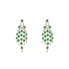 Green Designer Long Earrings