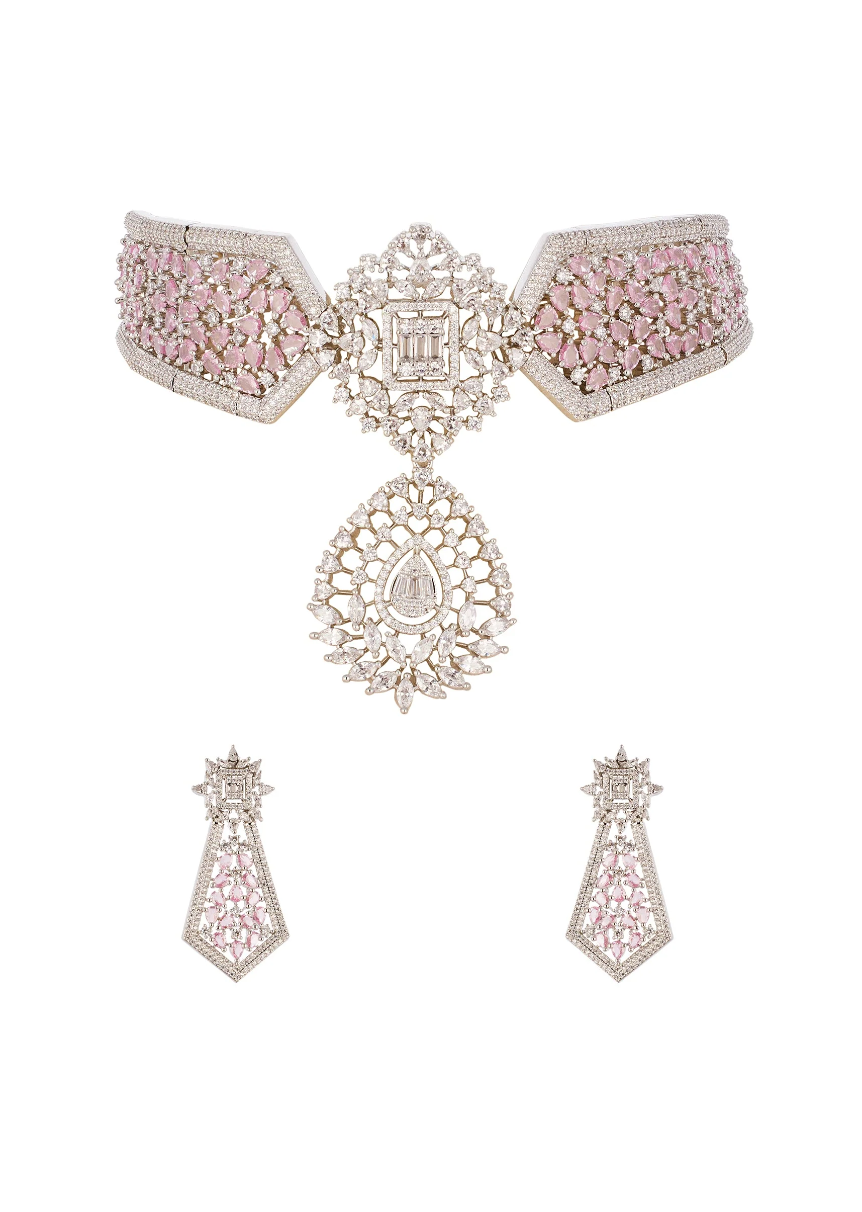 1163-champagne-anti-tarnish-rhodium-plated-brass-long-necklace-set-with-cz-diamond-1.webp Champagne Anti Tarnish Rhodium Plated Brass Long Necklace Set with CZ Diamond