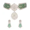 1164-green-and-silver-anti-tarnish-rhodium-plated-long-necklace-set-with-cz-diamond-1.webp Green and Silver Anti Tarnish Rhodium Plated Long Necklace Set with CZ Diamond