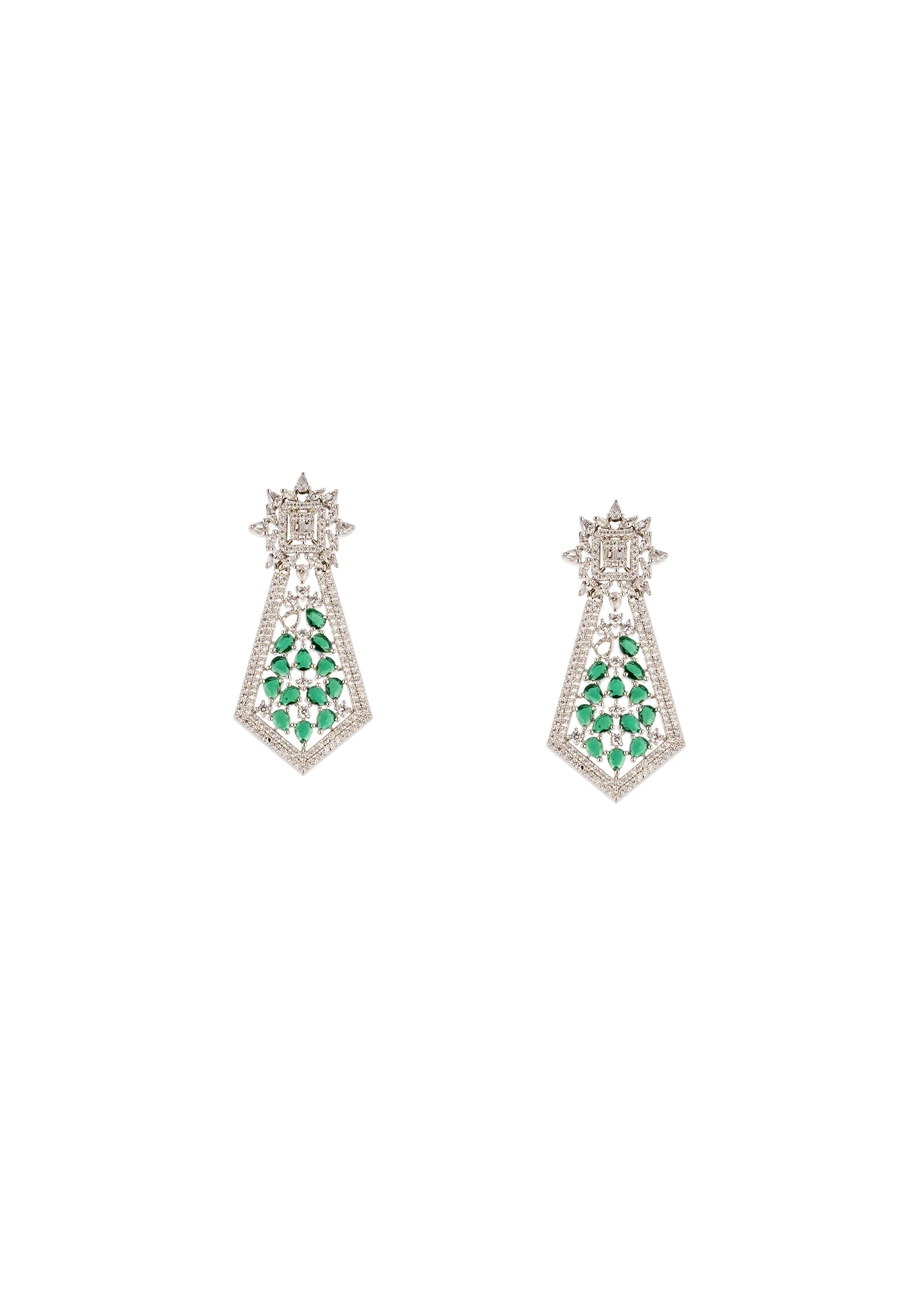 1164-green-and-silver-anti-tarnish-rhodium-plated-long-necklace-set-with-cz-diamond-3.webp Green and Silver Anti Tarnish Rhodium Plated Long Necklace Set with CZ Diamond