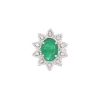 92.5 Sterling Silver Floral Ring Embedded with Green Emerald