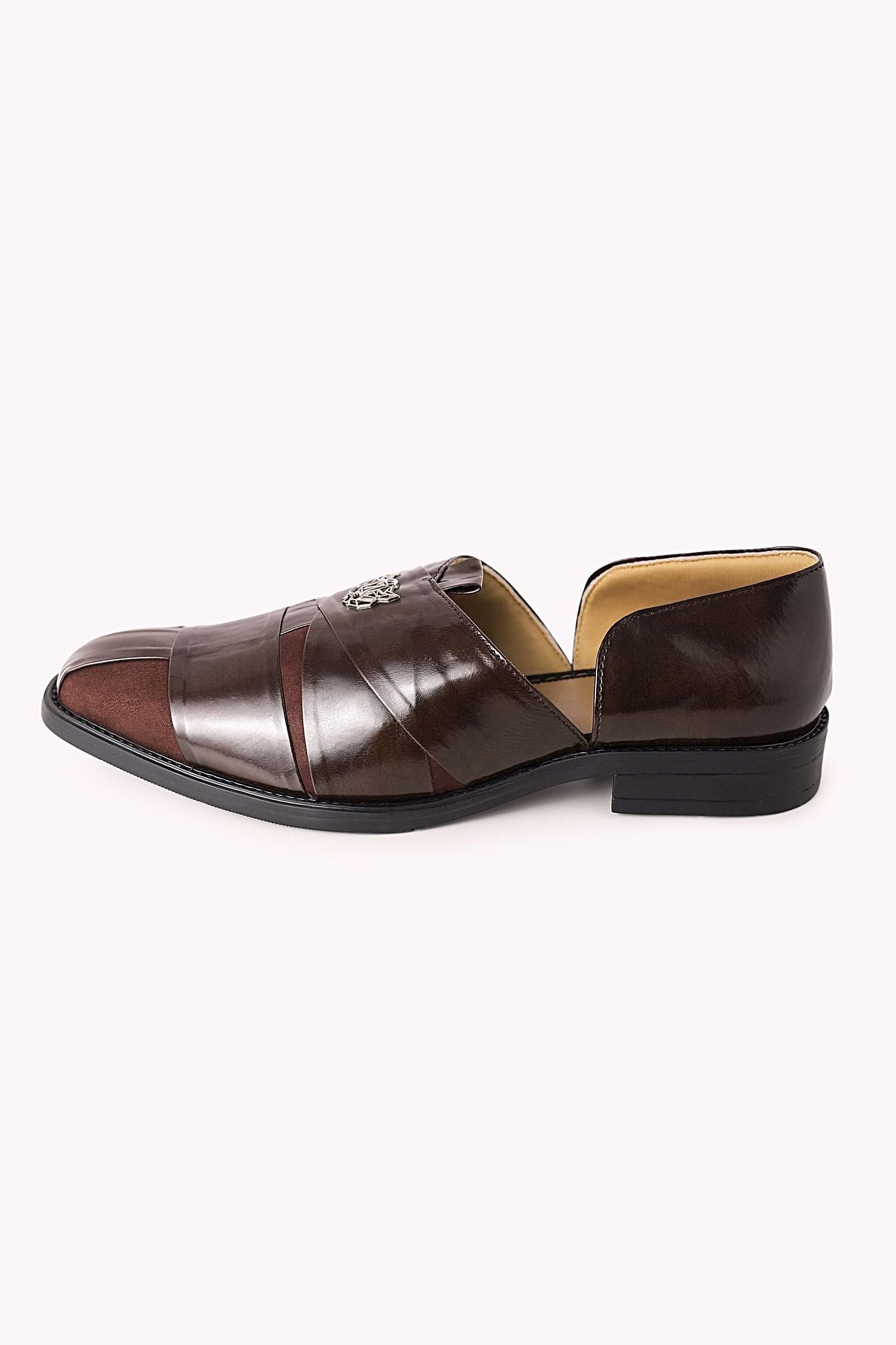Brown Juttis with Block Heels