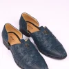 11703-navy-blue-vegan-leather-jutti-with-criss-cross-pattern-2.webp Navy Blue Vegan Leather Jutti With Criss Cross Pattern