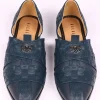 11703-navy-blue-vegan-leather-jutti-with-criss-cross-pattern-5.webp Navy Blue Vegan Leather Jutti With Criss Cross Pattern