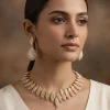 Gold Toned Cubic Zirconia Layered Necklace Set