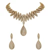 Gold Toned Cubic Zirconia Layered Necklace Set