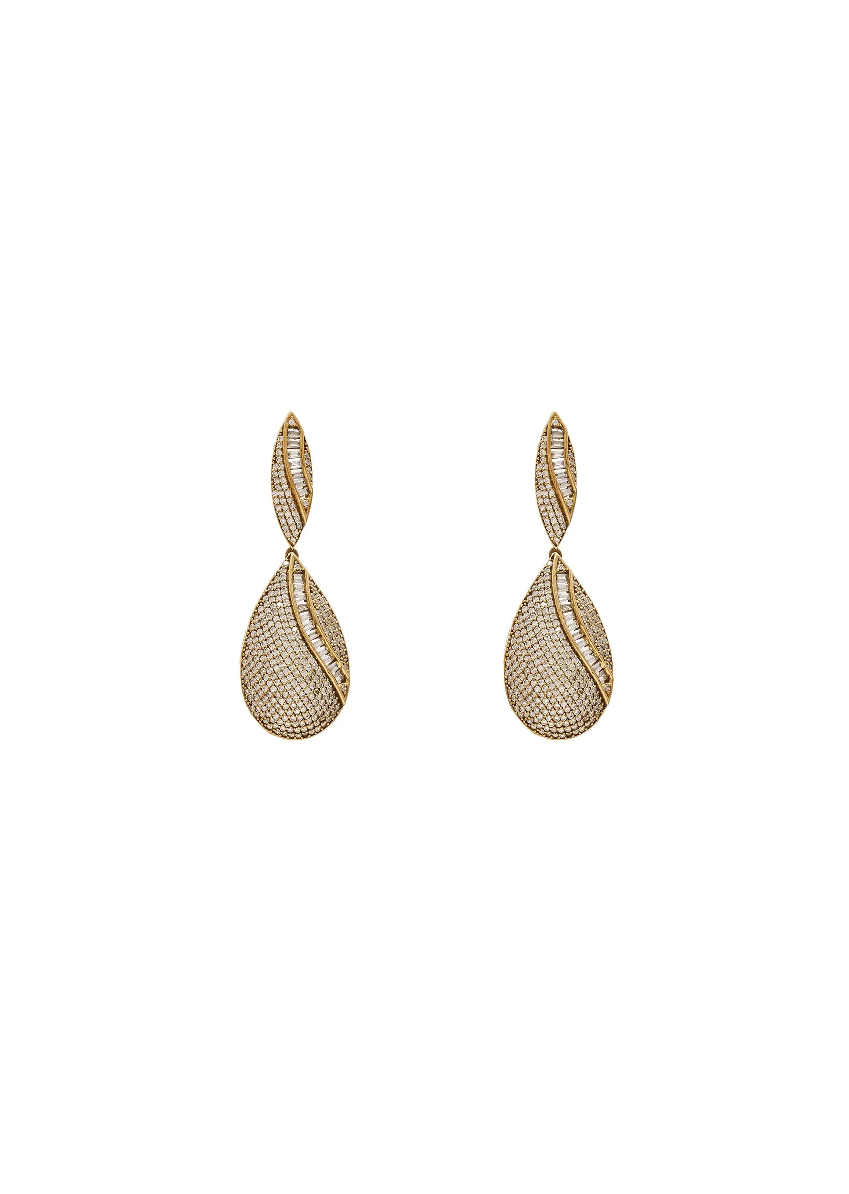 Gold Toned Cubic Zirconia Layered Necklace Set