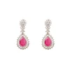 Pink Teardrop CZ Necklace Set