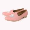 Pink Embroidered Juttis In Velvet