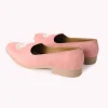 Pink Embroidered Juttis In Velvet