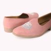 Pink Embroidered Juttis In Velvet