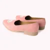 Pink Embroidered Juttis In Velvet