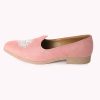 Pink Embroidered Juttis In Velvet