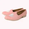 Pink Embroidered Juttis In Velvet