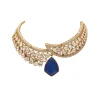 Blue Stone Choker Necklace Set