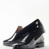 Black Faux Leather Footwear For Men For Reception