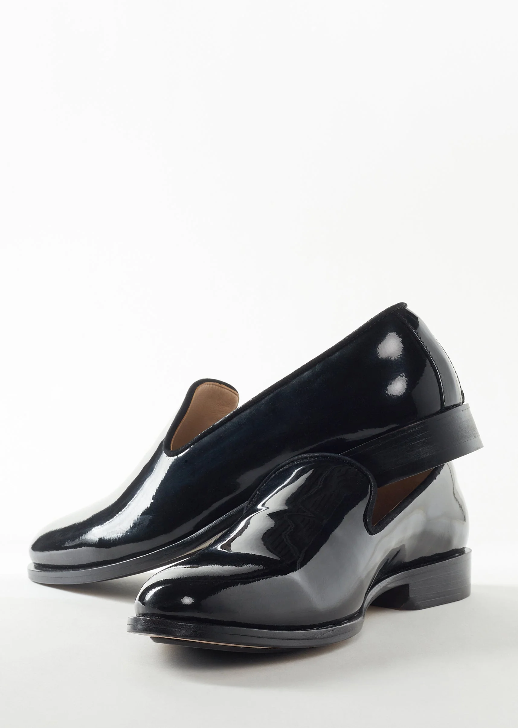 Black Faux Leather Footwear For Men For Reception