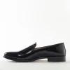 Black Faux Leather Footwear For Men For Reception
