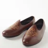 Brown Mens Footwear With Embroidery Work