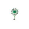 Silver Plated Green Zircon Long Necklace Set With Earrings