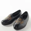 Black Mens Footwear With Embroidery Detail Work